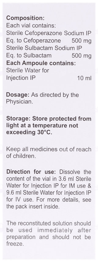 Cefaprex S 500/500 MG Injection 1
